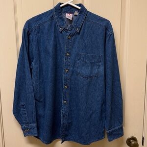 Vintage Concept Clothing Company Classic Blue Denim Button Down Shirt Size XL